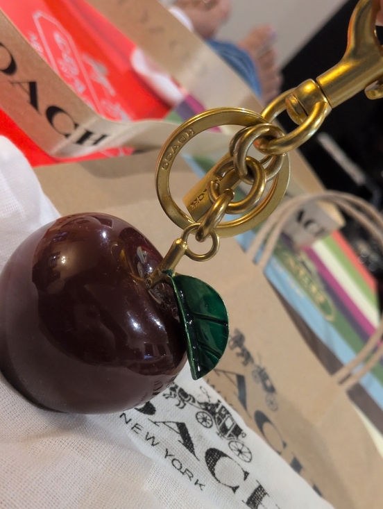 Coach Accessories - Coach Dark Red Apple Glossy Bag Charm Gold Hardware CY399 NWOT